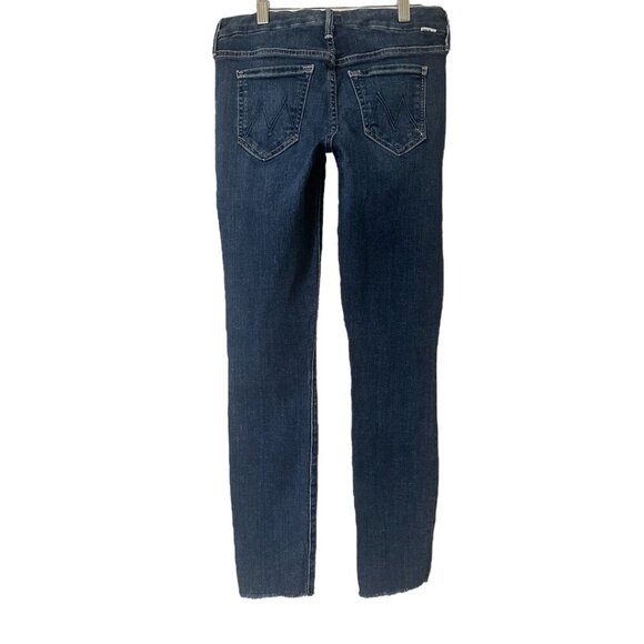 Mother Looker Ankle Fray Jeans Size 25 In Girl Crush Blue Stretch Raw Frayed Hem - Picture 5 of 12